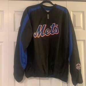 LIKE NEW!! Majestic METS MLB pullover windbreaker in Large